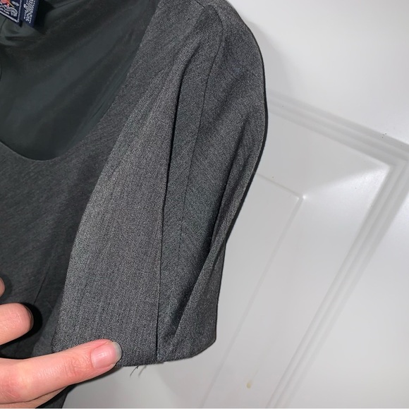 American Living EUC Gray Square Neck Puffed Sleeve Shift Dress size 6 - Picture 6 of 12